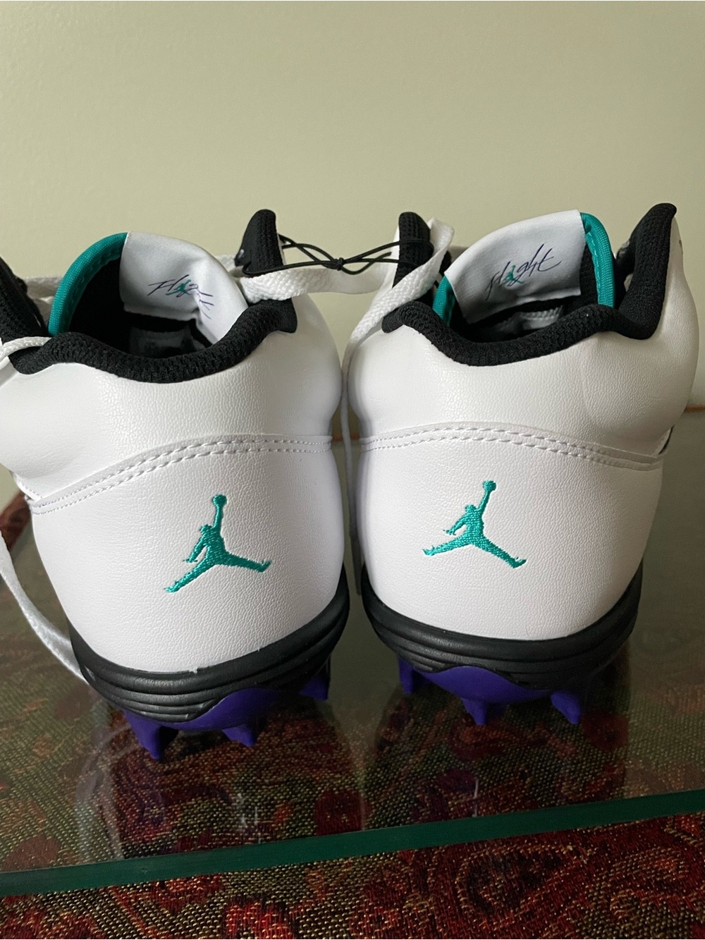Nike Men’s Jordan Stadium 90 Baseball Cleats with Purple & Teal Accents 11.5 NWT - Picture 3 of 5